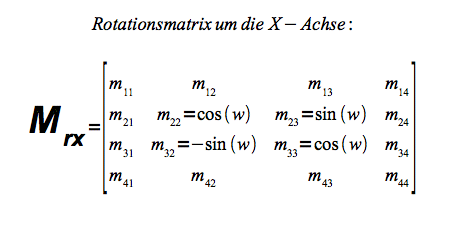 Rotation um die X Achse