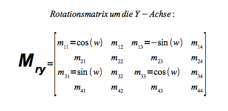 Rotation um die Y Achse
