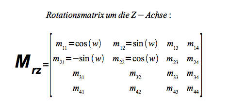 Rotation um die Z Achse