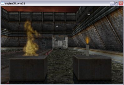 Szene mit zwei Feueranimationen